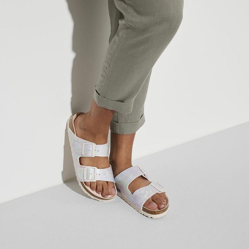 Birkenstock Vegan Micro Fiber Arizona Dame Sølv | DK 97ZUT